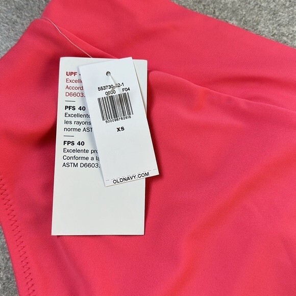 NWT Old Navy Cross-Front High-Waisted Bikini Swim Bottoms Coral Pink XS 0/2 - Picture 5 of 9